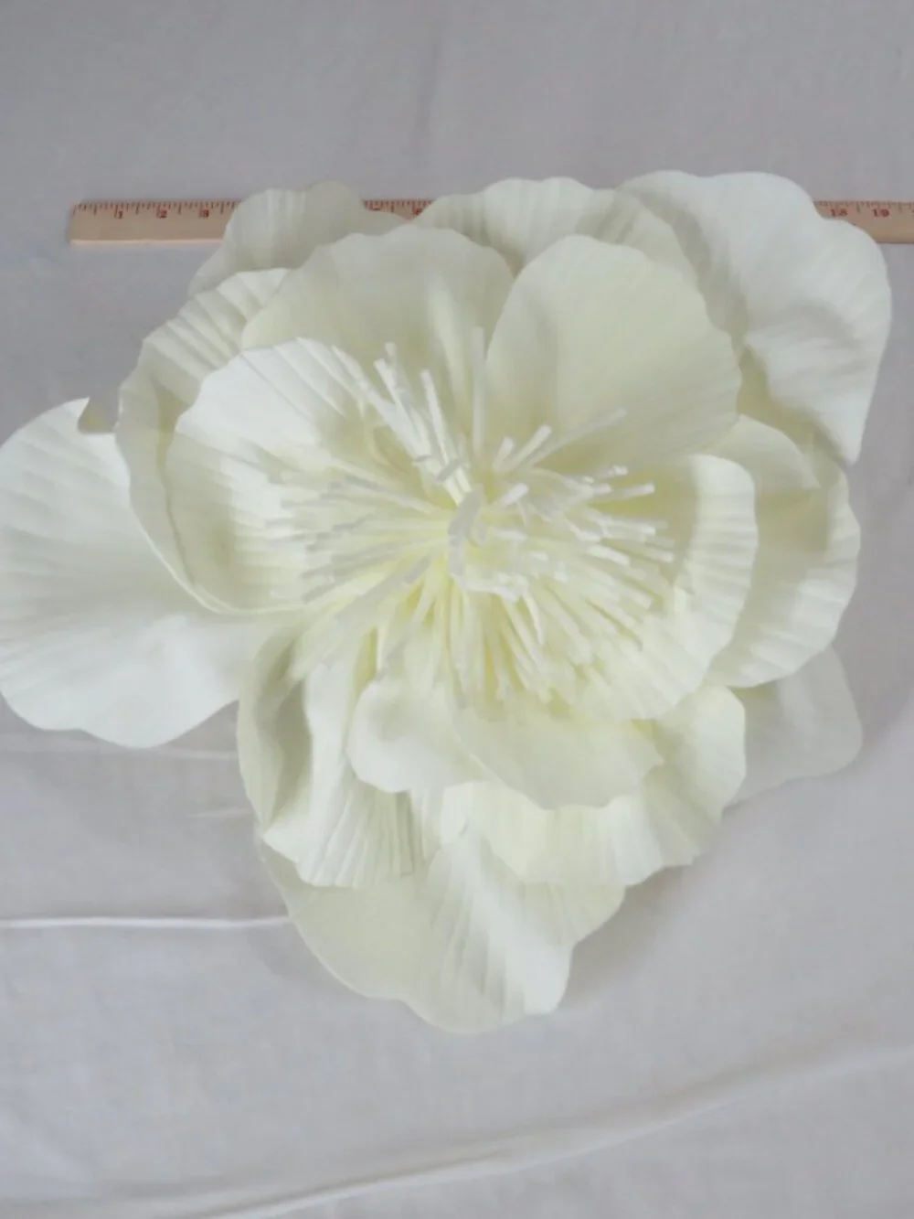 Oversized Cream Paper Flower Headpiece – Statement Floral Fascinator, Costume